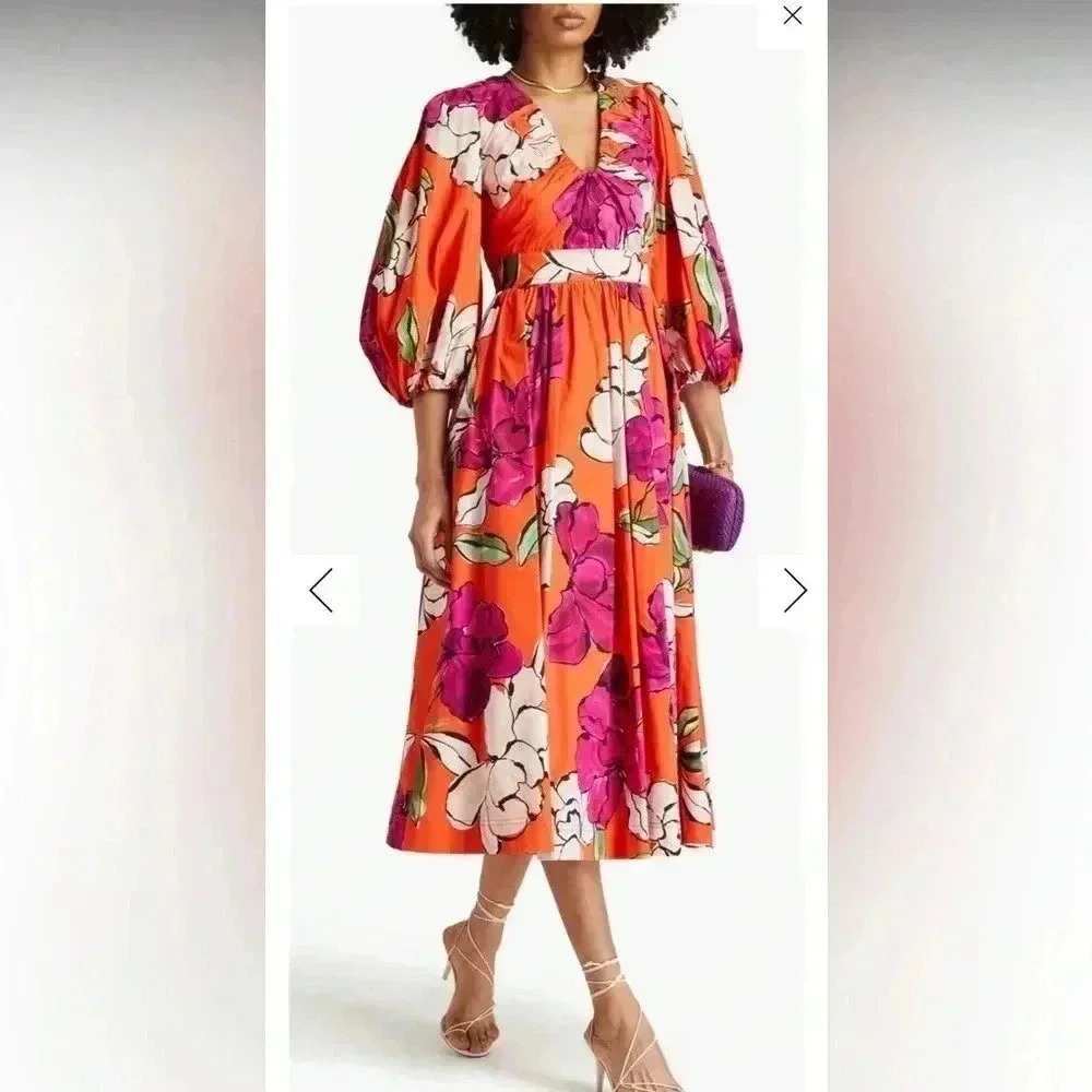 NWT AJE Marlene Floral Midi Dress - Camellia - Size 6 (US 2/XS)- dawn ulla sun - Picture 16 of 16
